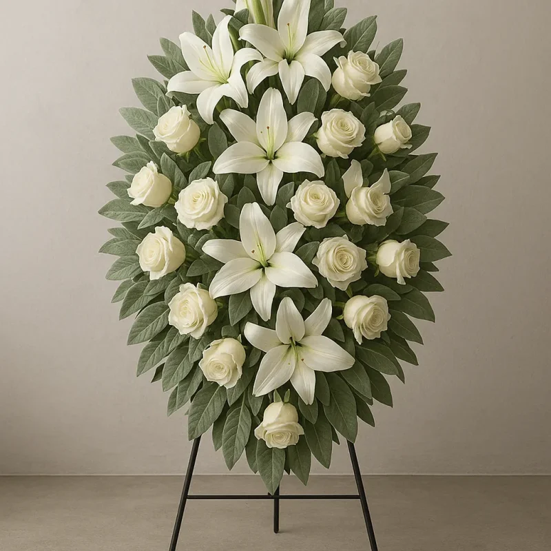 Sympathy floral arrangement by The Enchanted Florist Co., Hamilton Ontario