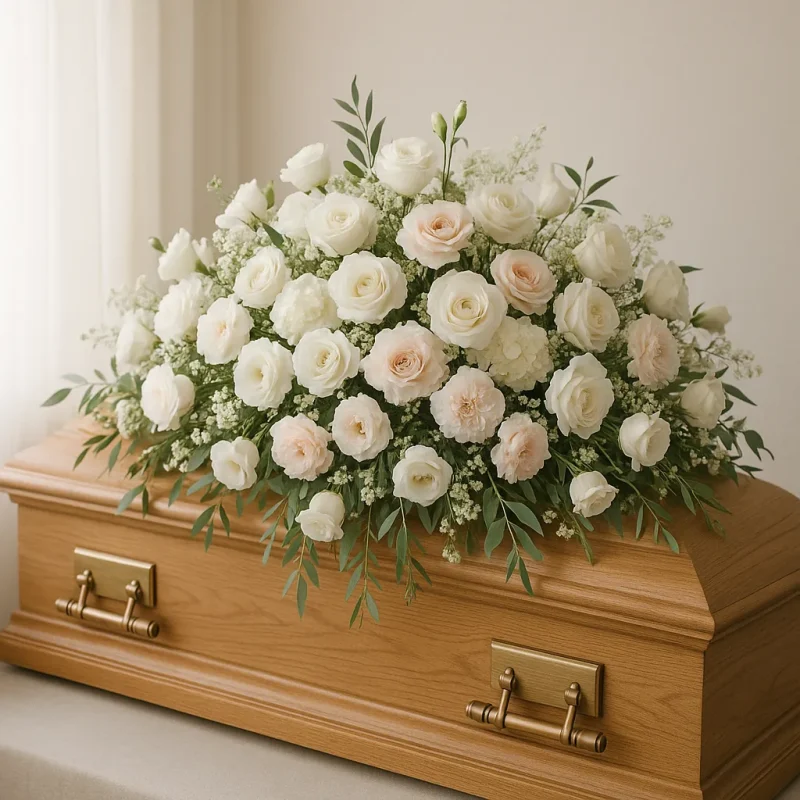 Sympathy floral arrangement by The Enchanted Florist Co., Hamilton Ontario